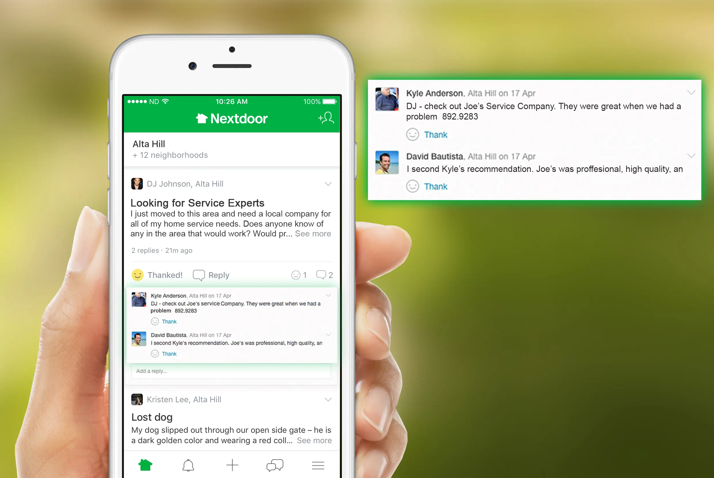 nextdoor app mobile post
