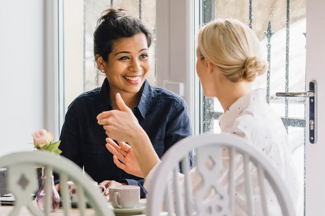 two women having a conversation