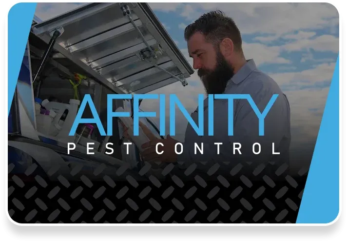 Affinity Pest intro image - pest control technician at truck