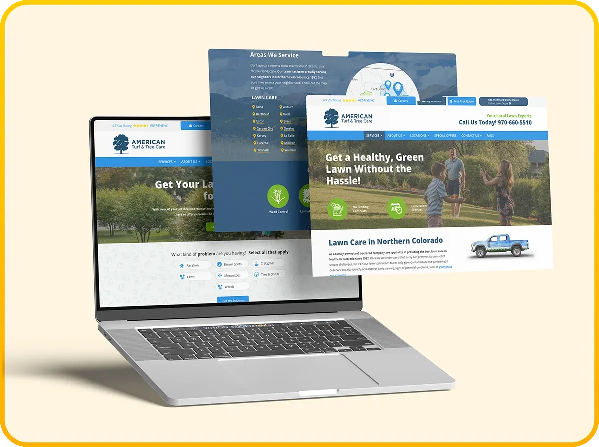 American Turf and Tree Website Portfolio mockup