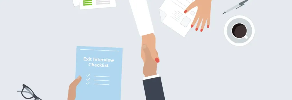 exit interview handshake graphic