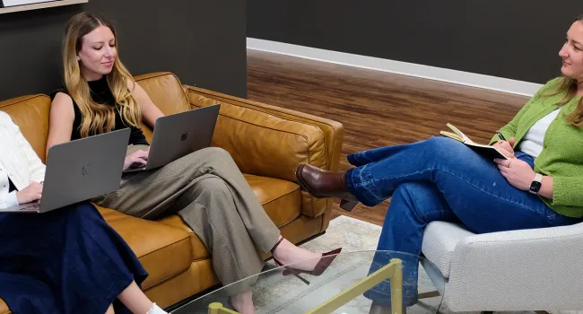 Coalmarch Marketing team discussing SEO strategy