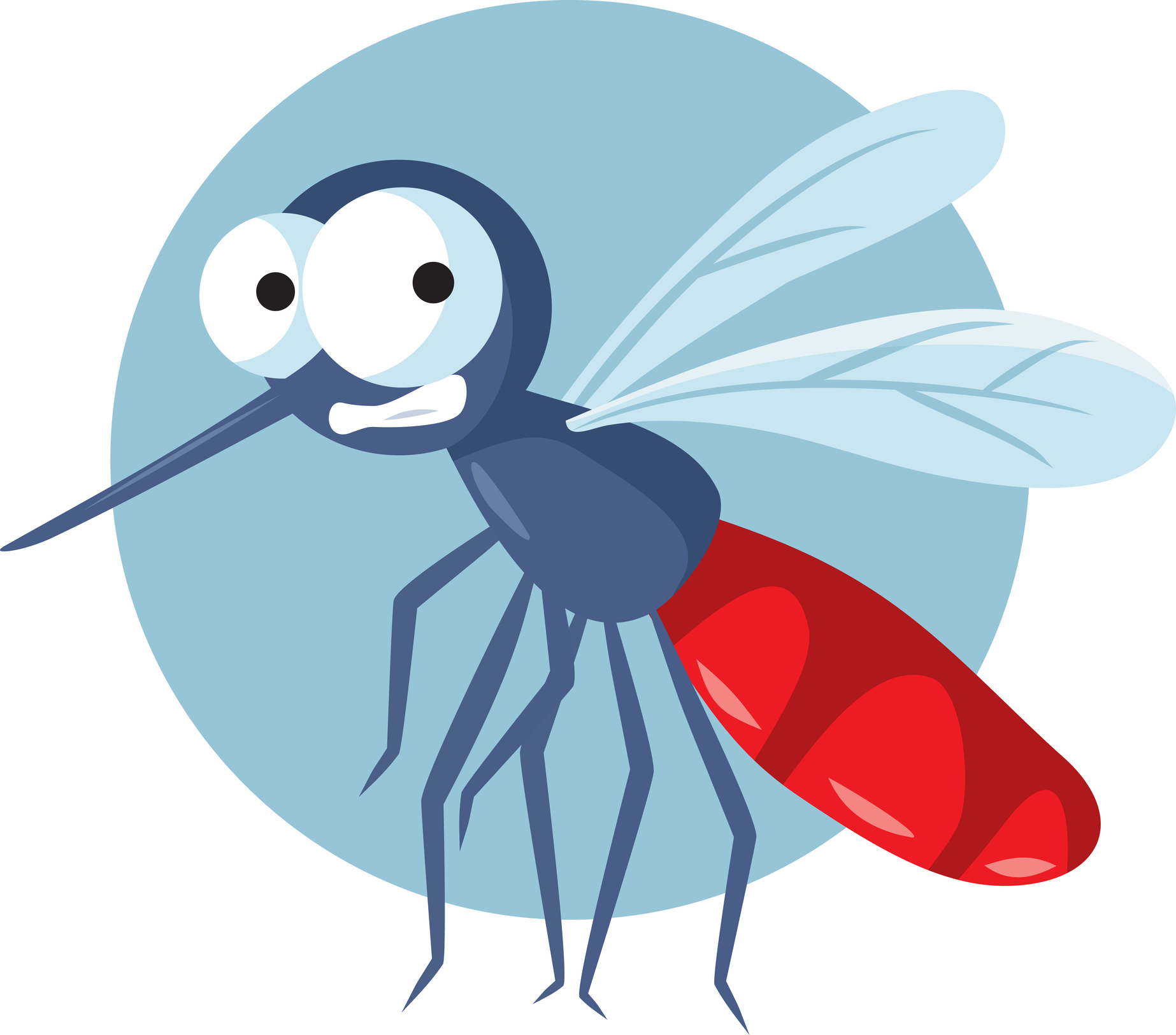 blue mosquito cartoon